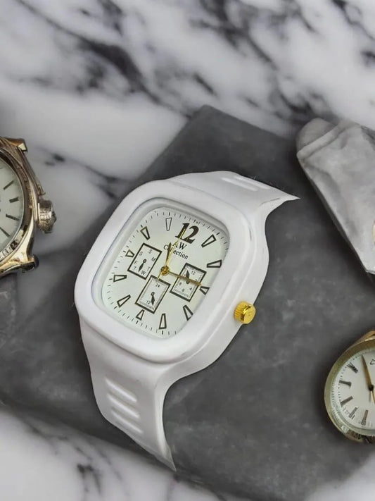 Streetwear Tonneau Watch | Sculpted Case Sport Watch | Silicone Strap Sport Watch