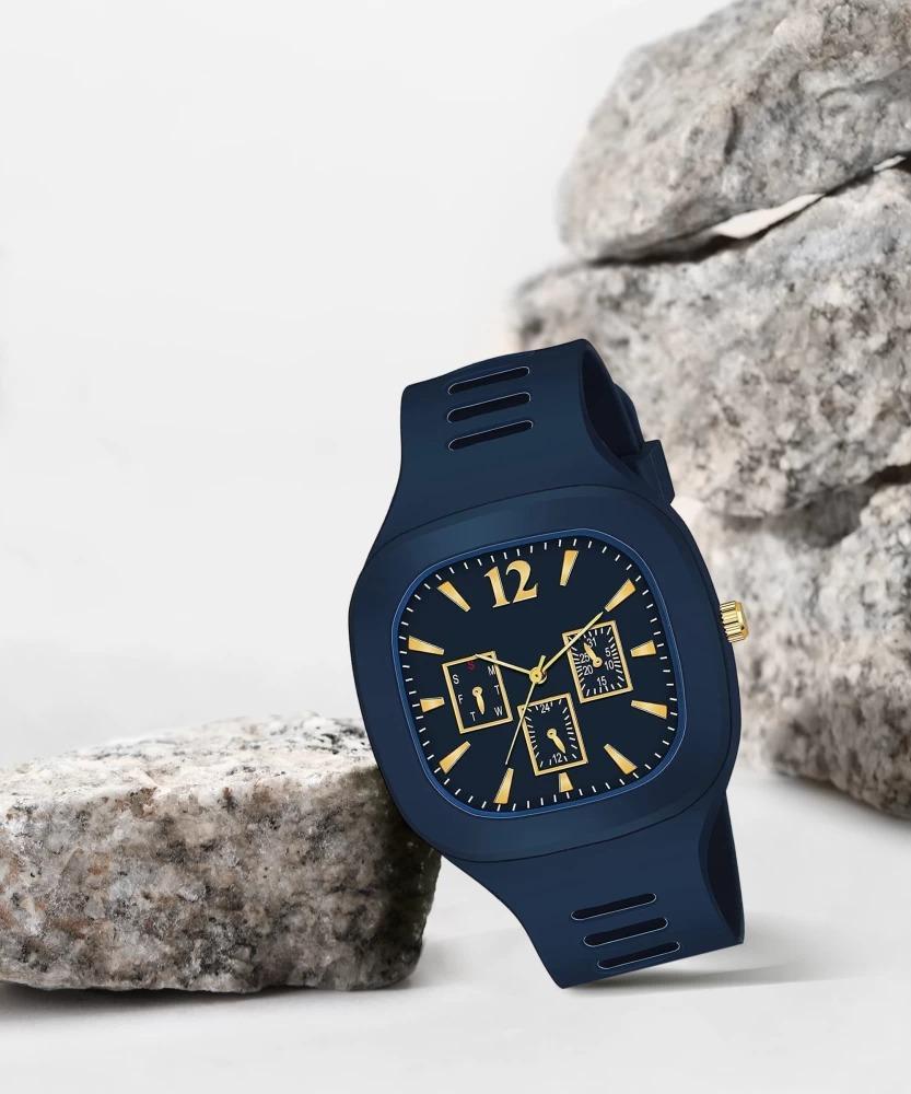 Streetwear Tonneau Watch | Sculpted Case Sport Watch | Silicone Strap Sport Watch