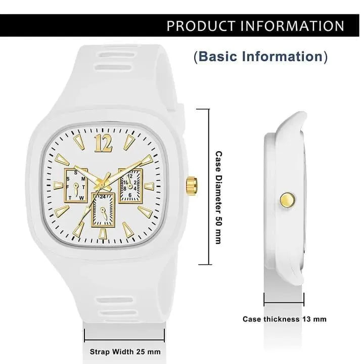 Streetwear Tonneau Watch | Sculpted Case Sport Watch | Silicone Strap Sport Watch