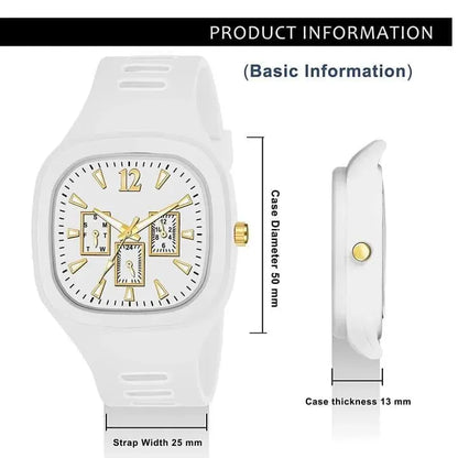 Streetwear Tonneau Watch | Sculpted Case Sport Watch | Silicone Strap Sport Watch