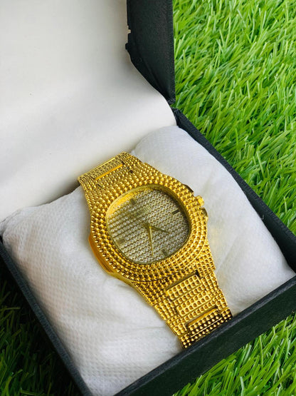 The Golden Monarch | Luxembourg Gold Watch | Gilded Charm Timepiece