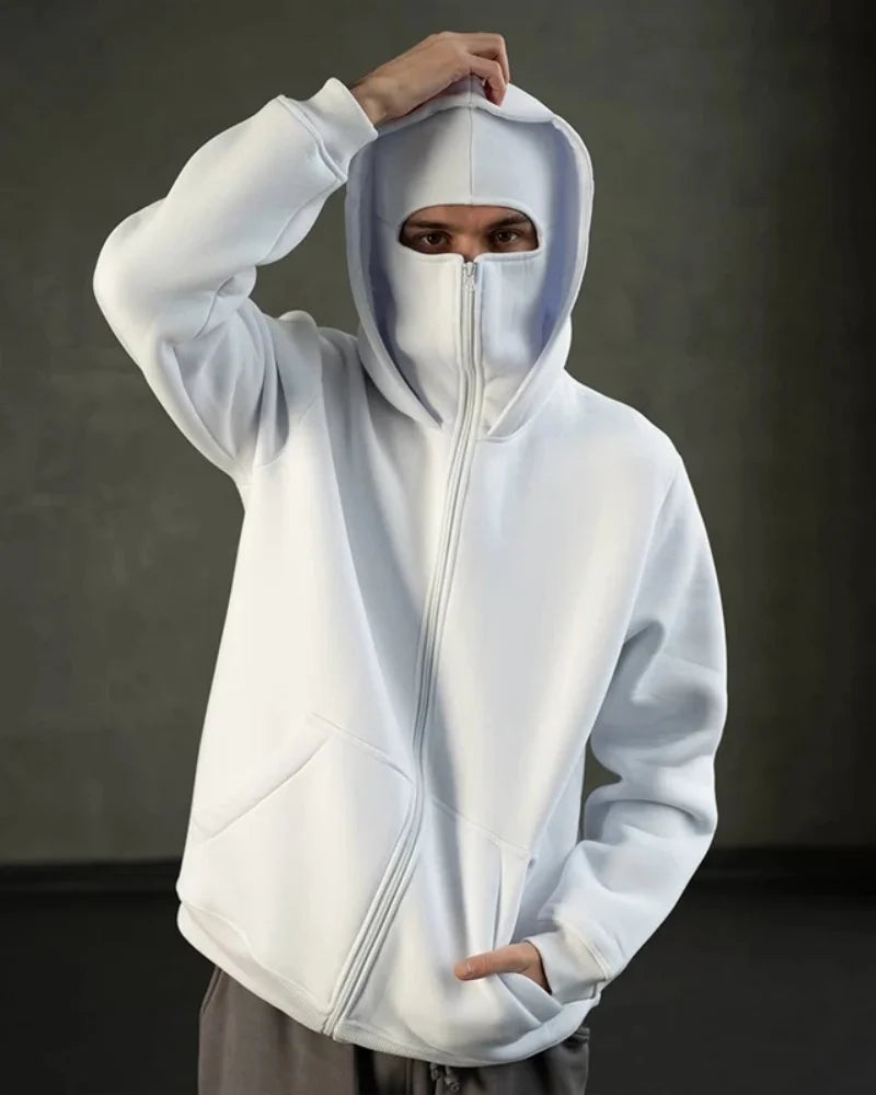 Stealth Mode Balaclava Hoodie | The Facemask Hoodie | Cozy Covert Full-Zip Hoodie