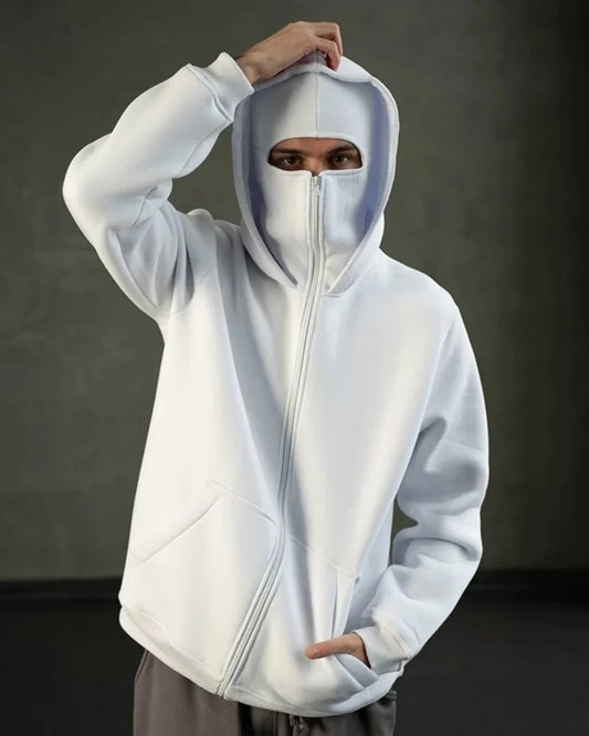 Stealth Mode Balaclava Hoodie | The Facemask Hoodie | Cozy Covert Full-Zip Hoodie