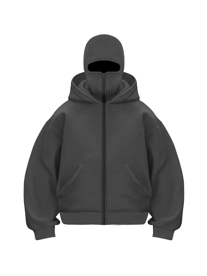 Stealth Mode Balaclava Hoodie | The Facemask Hoodie | Cozy Covert Full-Zip Hoodie