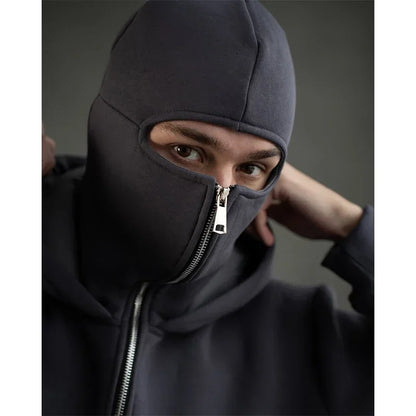 Stealth Mode Balaclava Hoodie | The Facemask Hoodie | Cozy Covert Full-Zip Hoodie