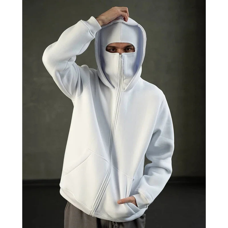 Stealth Mode Balaclava Hoodie | The Facemask Hoodie | Cozy Covert Full-Zip Hoodie