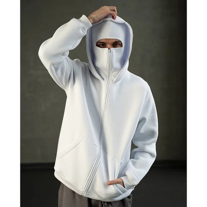 Stealth Mode Balaclava Hoodie | The Facemask Hoodie | Cozy Covert Full-Zip Hoodie