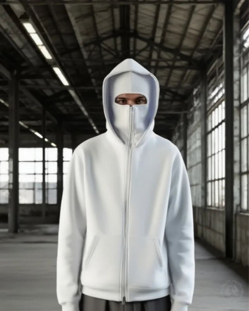 Stealth Mode Balaclava Hoodie | The Facemask Hoodie | Cozy Covert Full-Zip Hoodie