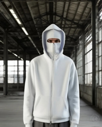 Stealth Mode Balaclava Hoodie | The Facemask Hoodie | Cozy Covert Full-Zip Hoodie
